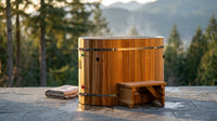 DCT Oval Barrel Tub Cold Plunge (50-P) Pacific Cedar - 3/4 IN-OUT without Motor — Lifestyle
