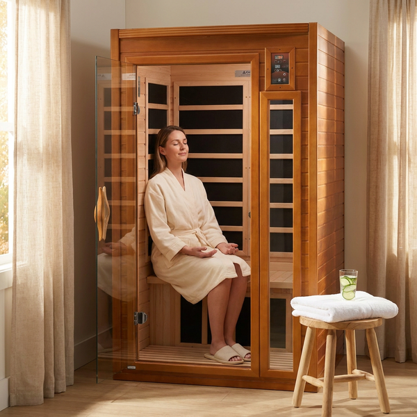 Infrared Sauna Built for Home Recovery, 1-2 Person, Low EMF, Far IR Heating, Bluetooth Audio