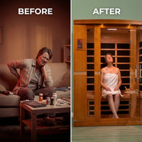 Dynamic "Bergamo" 4 Person Ultra Low EMF Far IR Sauna — Before & After