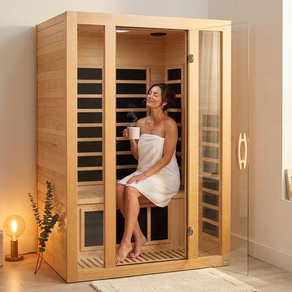 Infrared Sauna Built for Home Wellness, 7 Carbon Heaters, Bluetooth Speakers, Red Light Therapy
