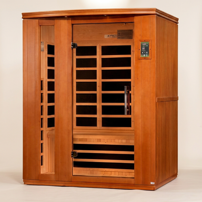 Infrared Sauna Built for Daily Wellness Retreats, 3-Person Capacity, Low EMF Technology, Canadian Hemlock