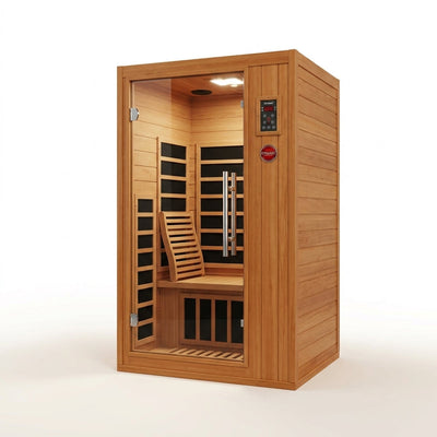 Infrared Sauna Built for Home Wellness, 2-Person Capacity, Low EMF Technology, Canadian Hemlock Wood