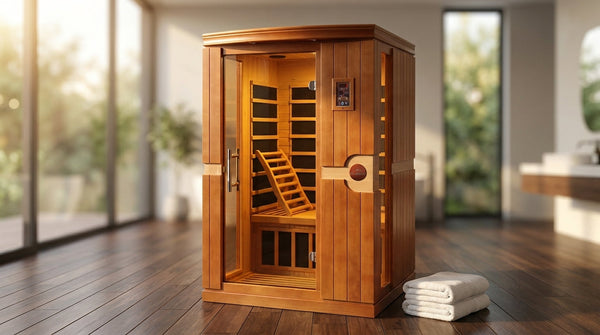 Infrared Sauna Built for Home Wellness, 2-Person Capacity, Low EMF Technology, Canadian Hemlock Wood