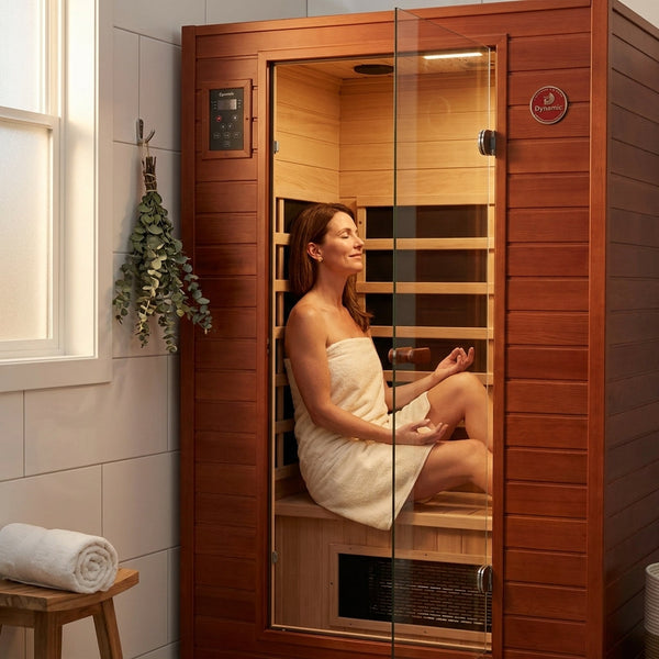 Infrared Sauna Built for Home Wellness, 2-Person Capacity, Low EMF Technology, Canadian Hemlock Wood