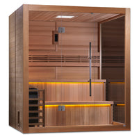 Traditional Home Sauna Built for Daily Wellness, 6-Person Capacity, 8kW Harvia Heater, Two-Tier Seating