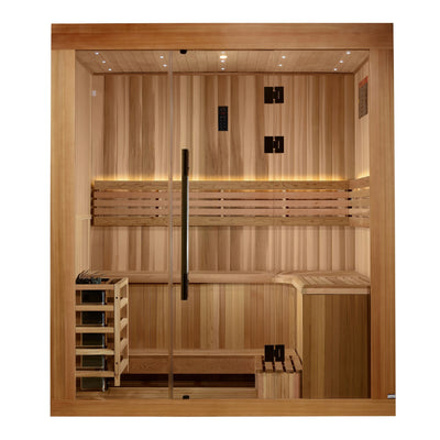 Copenhagen Traditional Home Sauna Built for Personal Wellness Retreats, 8kW Heater, Cedar Construction, 3 Person Capacity