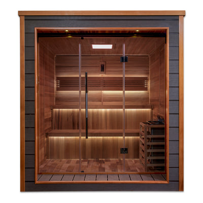 Bergen Traditional Sauna Built for Year-Round Use, All-Weather Exterior, Digital Controls, Sauna Stones Included