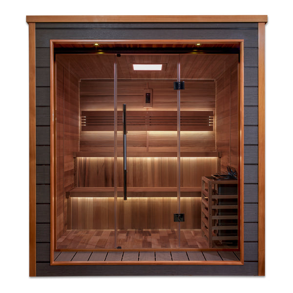 Bergen Traditional Sauna Built for Year-Round Use, All-Weather Exterior, Digital Controls, Sauna Stones Included