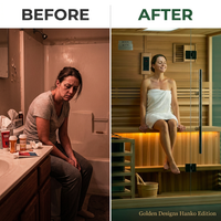 Golden Designs "Hanko" 2-3 Person Traditional Sauna — Before & After