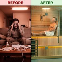 Golden Designs "Kuusamo" 6 Person Traditional Sauna — Before & After