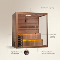 Golden Designs "Kuusamo" 6 Person Traditional Sauna — infographic