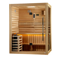 Hanko Traditional Sauna Built for Daily Wellness, Canadian Cedar Interior, 3-Person Capacity, Hemlock Frame
